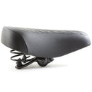 Black Ladies Retro Bike Saddle 250mm x 190mm Vinyl Quilted Top Dual Coil Springs