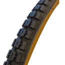 Duro 28" x 1-3/8" Block Tread Replacement Bike Tyre Black with Yellow-Gum Sidewall