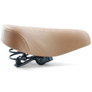 Brown Ladies Retro Bike Saddle 250mm x 190mm Vinyl Quilted Top Dual Coil Springs
