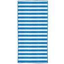 Mirage 75 x 150cm Blue and White Stripe Foldable Woven Beach Mat
