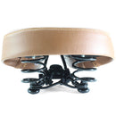 Brown Ladies Retro Bike Saddle 250mm x 190mm Vinyl Quilted Top Dual Coil Springs