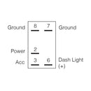 Narva 63142BL 12 Volt Illuminated Off/On Sealed Rocker Switch with "Backup Lights" Symbol (Blue)
