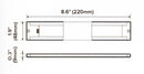Dreamlighting 200mm Swipe Sensor Switch Cabinet Bar Light (Interior), DC12V, Cool White, White & Silver