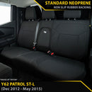 Nissan Patrol Y62 ST-L Neoprene 2nd Row Seat Covers