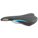 Endzone Slim Vinyl Bike Seat/Saddle with Comfort Foam and Clamp Black/Blue