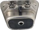 RV Flowmaster Stainless Steel Sink with Glass Lid + Folding Faucet