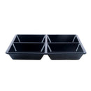 Melamine Platter Tray with 4 Section Divider Square 21cm x 2.5cm - Black