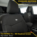 Nissan Patrol Y62 Ti-L (MY24 - No Headrest Screen) GP4 Neoprene 2x Front Seat Covers
