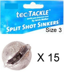 15 x Jarvis Walker 3 Split Shot Sinkers - Pre Packed 3 Split Shot Fishing Sinkers