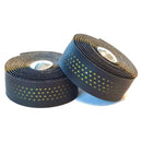 Velo Handlebar Cushion Tape Black Microfibre + Fluro Yellow Shockproof w/plugs