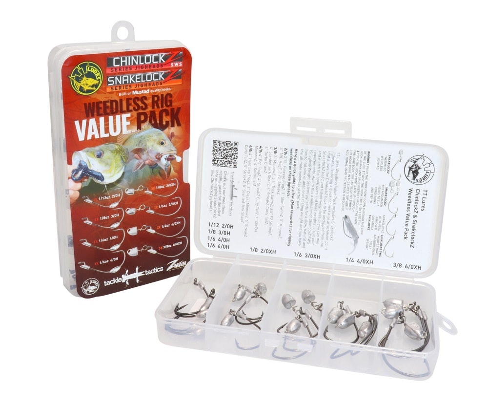 TT Lures Weedless Rig Value Pack - Assorted Weedless Jig Heads Kit