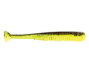 5 Pack of 3.5 Inch Zman Drop Kickerz Soft Plastic Lures - Coppertreuse