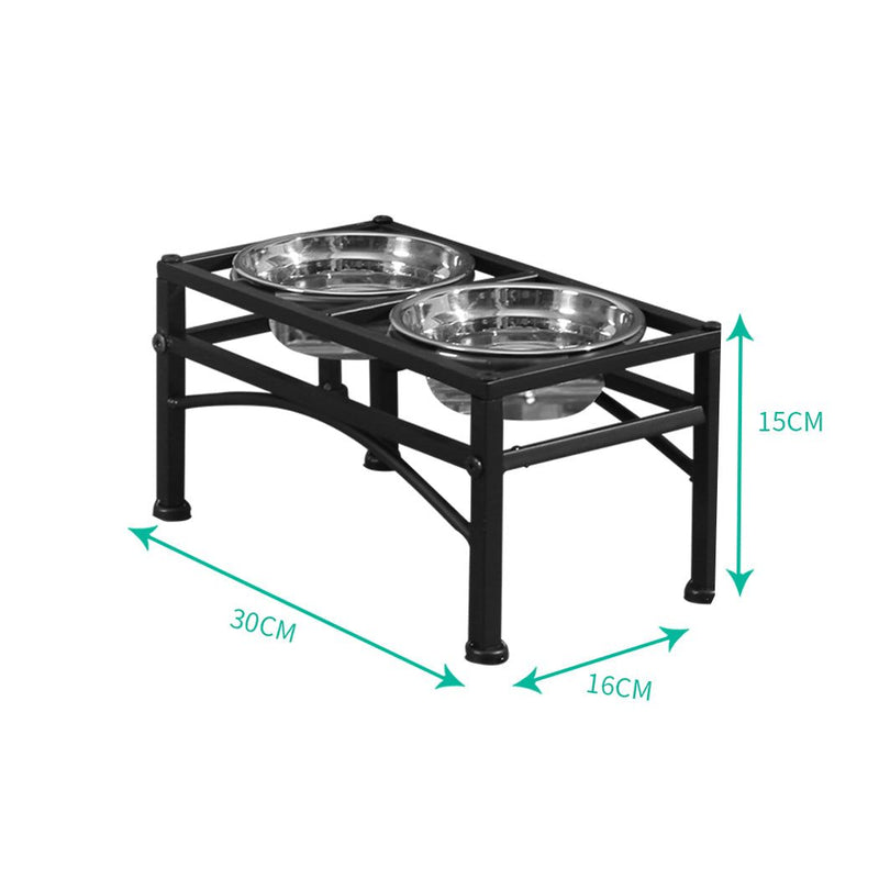 Pawz Dual Elevated Raised Pet Dog Feeder Bowl Stainless-Steel Food Water Stand