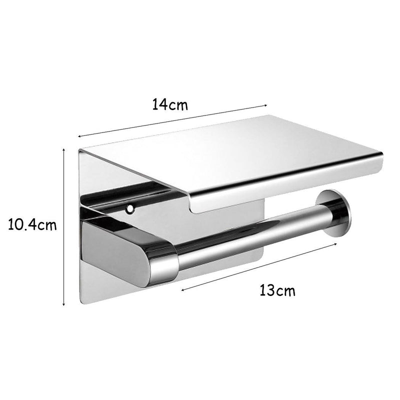 Traderight Group  Toilet Paper Holder Roll Bath Tissue Storage Hook Rack Stainless-Steel Silver