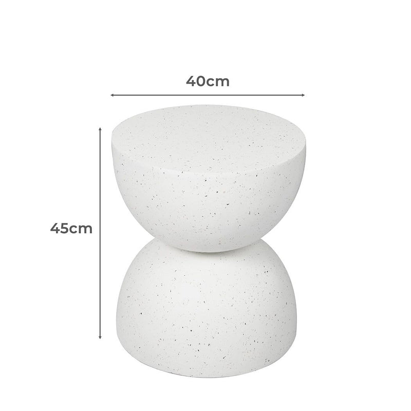 Levede Side Table Terrazzo Coffee End Tables Hourglass Magnesia Stool Stand 40cm