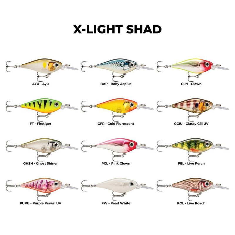 Rapala 4cm X-Light Shad 4g Floating Hard Body Fishing Lure