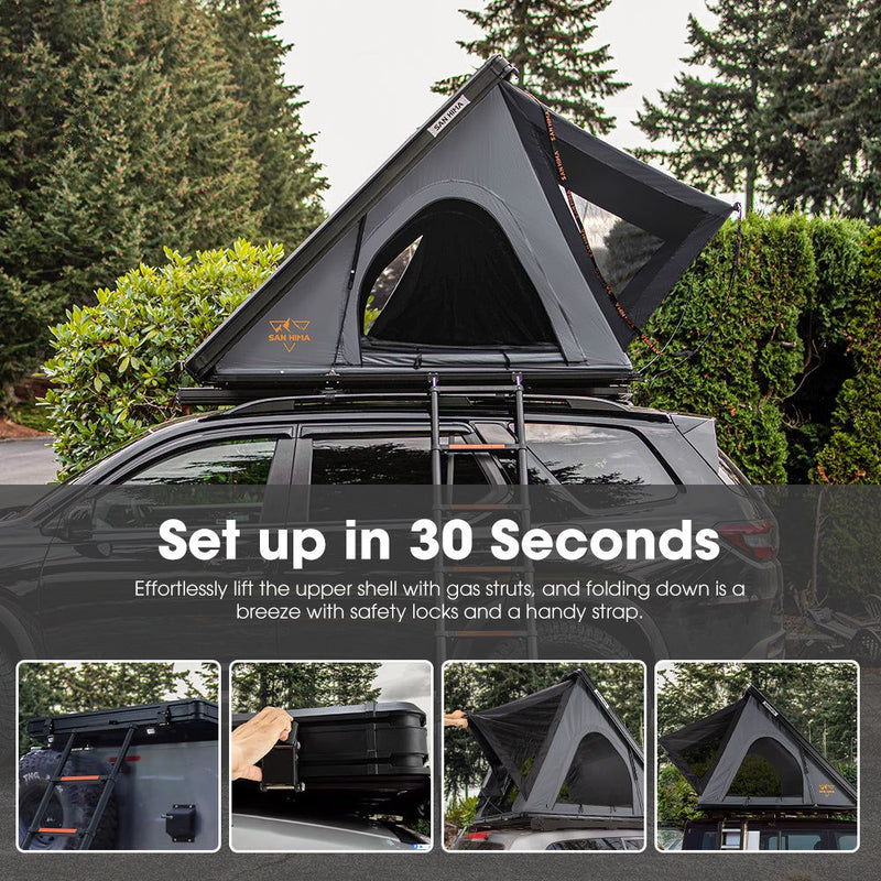 San Hima Kalbarri Lite Roof Top Tent Hardshell With Ladder Camping 4WD