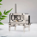 Mini Folding Charcoal Stove Fire Heater And Incense Burner Silver