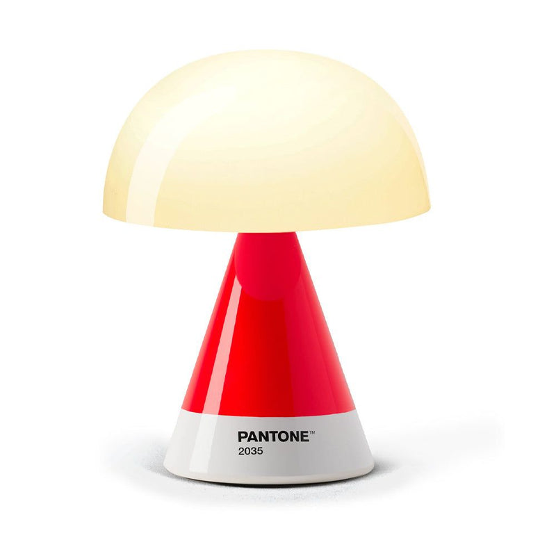 Lexon GIFT Set PANTONE - Includes Mino+ Mini Speaker, Flip Classic Clock, Mina M Lamp, Thykho 3  Speaker - 2035 Red