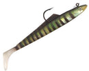 3 Pack of 6 Inch Rigged Tsunami Tazer Swim Bait Soft Plastics - Green Mackerel