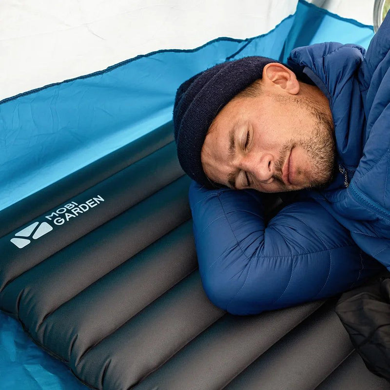 Inflatable Air Mat with Pump Single Sleeping Pad Gray