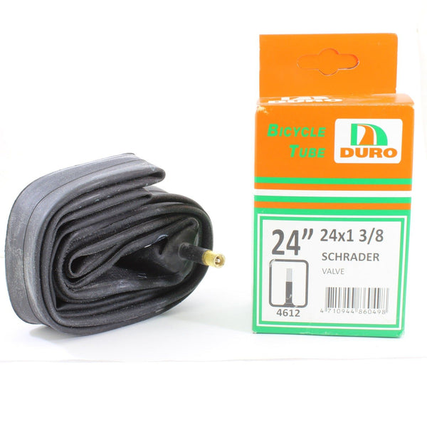 Duro 24" x 1 3/8 Bicycle Tyre Tube for 24 Inch Bike Tyres Schrader Valve