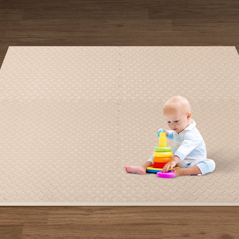 Bopeep EVA Foam Kids Play Mat Floor Kid Crawling Interlocking Home White 60x60