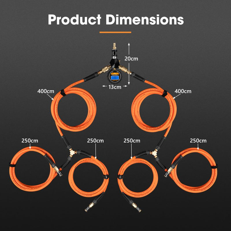 San Hima 4-Way Digital Tyre Inflator Car Air Compressor 250 PSI Tire Gauge Hose