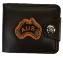Australia Souvenir Wallet - Brown w/ AUS Emblem (Premium Faux Leather)