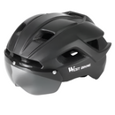 Ultralight Cycling Helmet with Magnetic Goggles LED Taillight Titanium