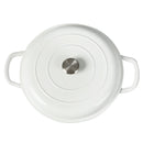Toque Enamel Dutch Oven 4L Cast Iron Pan Casserole Pot Slow Cook with Lid White