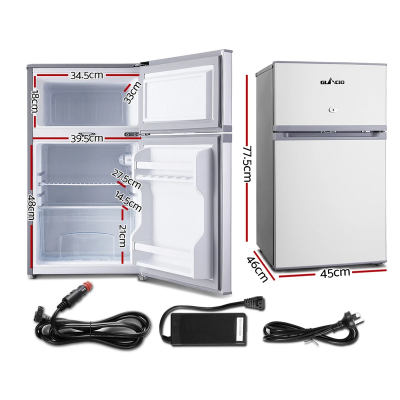 Upright Caravan Fridge Dual Compartment 12V/24V/240V