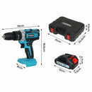 Traderight 21V Cordless Drill Driver Kit Impact Hammer with 2×2.0Ah Batteries