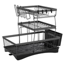 Toque Dish Drying Rack 3 Tier Plate Cup Drainer Cutlery Holder Kitchen Organizer