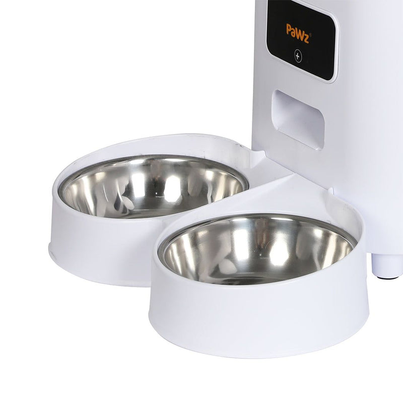 Pawz 5L Automatic Pet Feeder Double Bowl Dog Cat Auto Smart Food Dispenser Timer