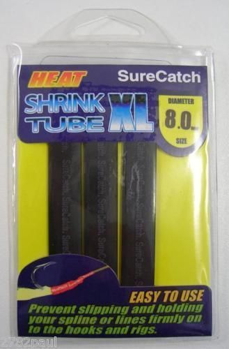 1 Packet of Black SureCatch Fishing Heat Shrink Tube - Wire Cable Sleeve Tubing