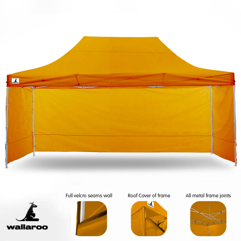 Wallaroo Gazebo Tent Marquee 3m x 4.5m PopUp Outdoor - Orange