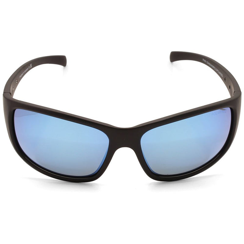 Dirty Dog Phin Satin Black/Ice Blue Mirror Polarised Unisex Sunglasses