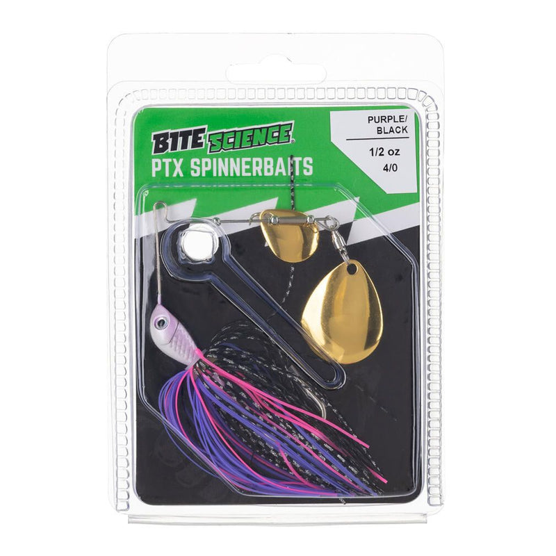 Bite Science 1/2oz PTX Spinnerbait Lure - Purple/Black