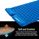 Double Air Mattress Inflatable Sleeping Pad Blue