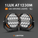 Lightfox Polaris Pair 7inch Osram LED Driving Lights 1Lux@1,230m IP68 15,972LM