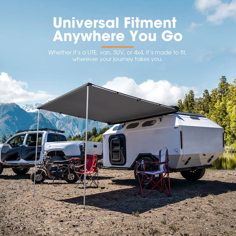 San Hima Car Side Awning 1.4x2m Pull-out Telescoping Poles Waterproof Camping