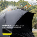 3–4 Person One-Touch Camping Tent Silver Coated Black