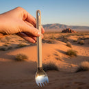 TERRAN Titanium Long Handle Spork with Polished Bowl