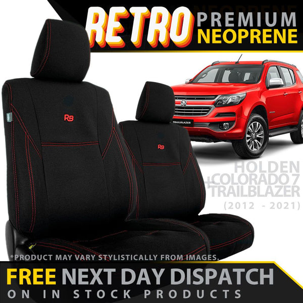 Holden Colorado 7/Trailblazer Retro Premium Neoprene 2x Front Seat Covers (In Stock)