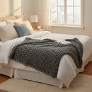 Dreamz Knitted Weighted Blanket Chunky Bulky Knit Throw Blanket 3kg Grey
