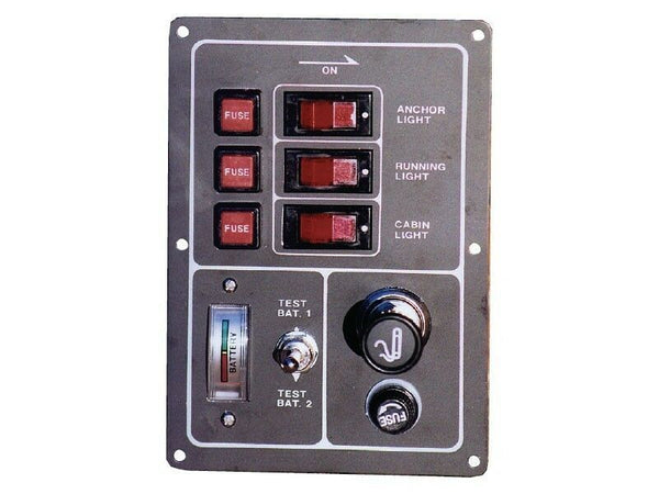 3 Gang Switch Panel with Battery Tester Cigarette Socket