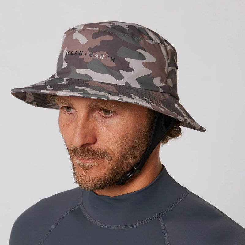 Ocean & Earth Bingin Adult Lightweight Soft Peak Full Brim Surf Hat (Camo)