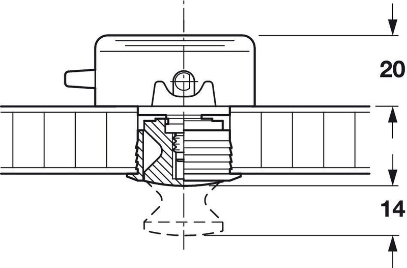 Large Push button Knob - Matte Nickel