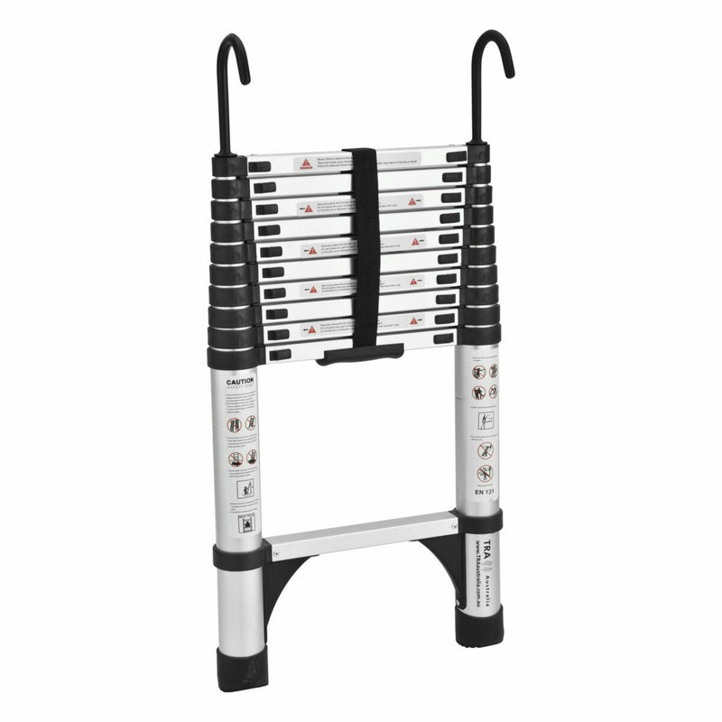 3.8m Portable telescopic ladder with Hooks and carry bag